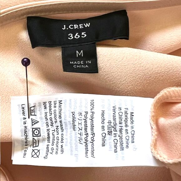 NWOT J.CREW .365 SUBTILE PINK SATIN LOOK COWL NECK SLEEVELESS TOP SIZE MEDIUM - Picture 9 of 9